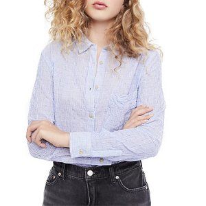 Free People No Limits Stripe Buttondown Top
